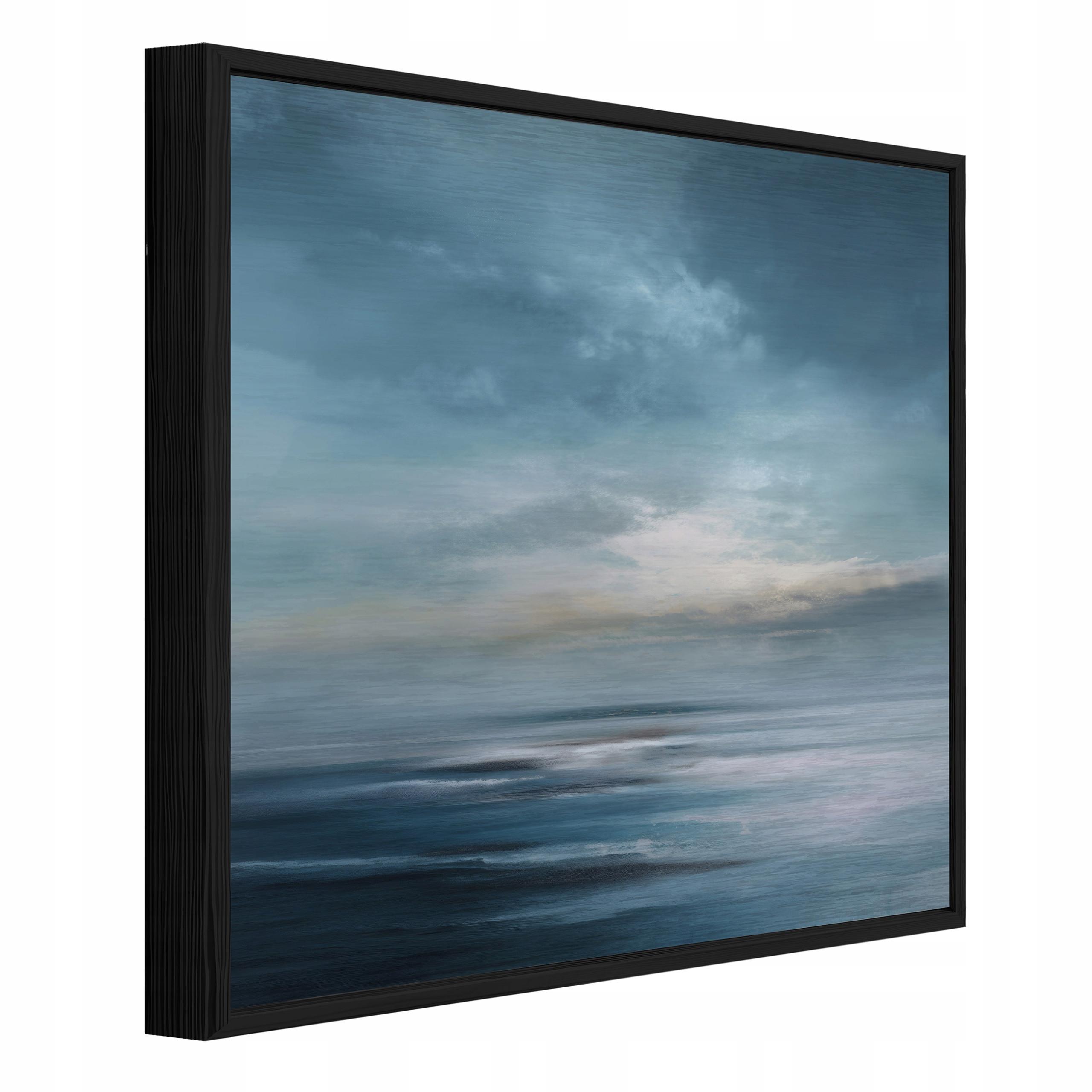 BILDER mit Rahmen Meer Abstraktion Blau 30x30 cm - Multicolor, Metall (30/30cm) - Wallarena