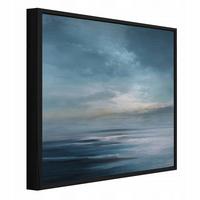BILDER mit Rahmen Meer Abstraktion Blau 30x30 cm - Multicolor, Metall (30/30cm) - Wallarena