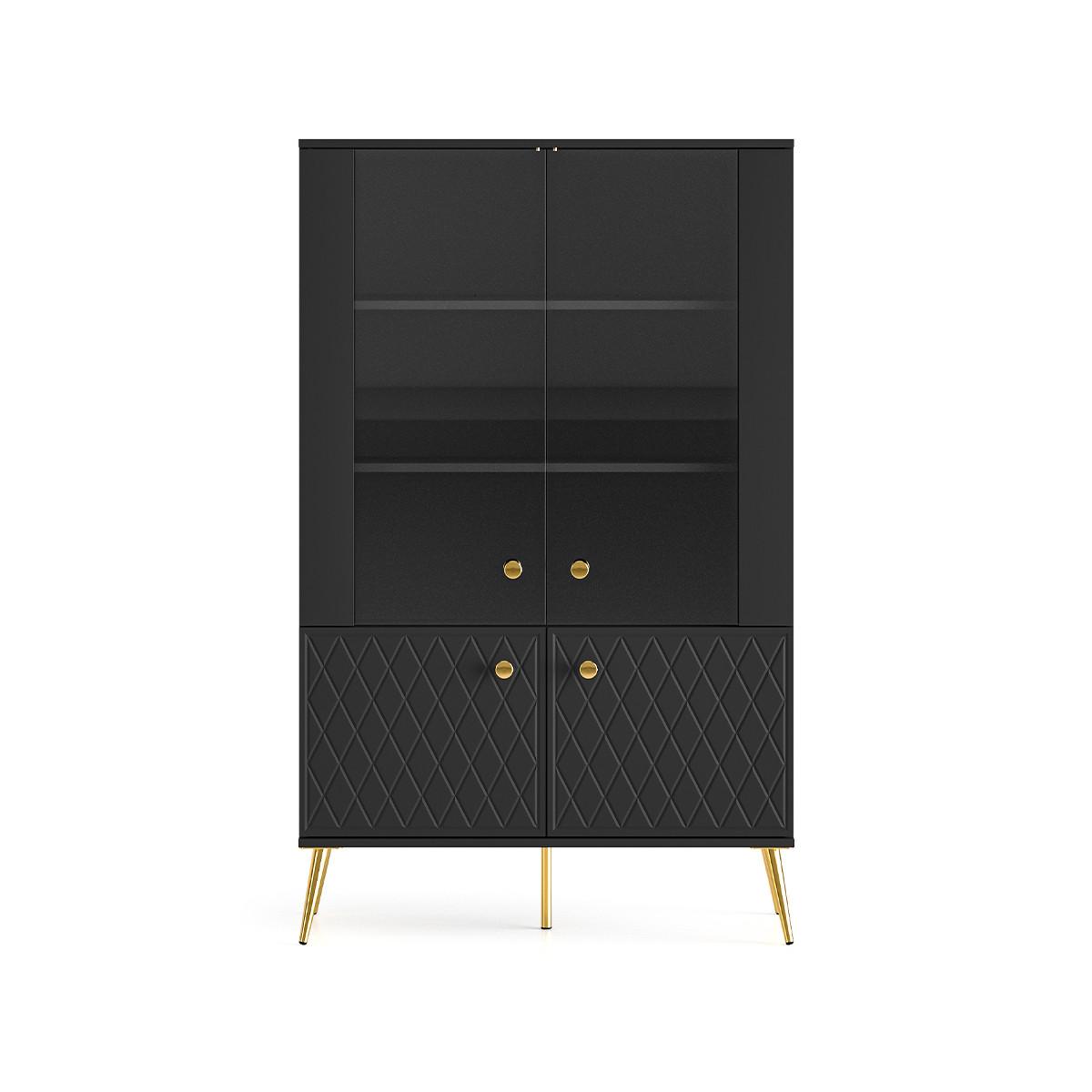 GESCHIRRSCHRANK Manoé Schwarz - Schwarz, Holzwerkstoff (92/149/40cm) - Petits-meubles