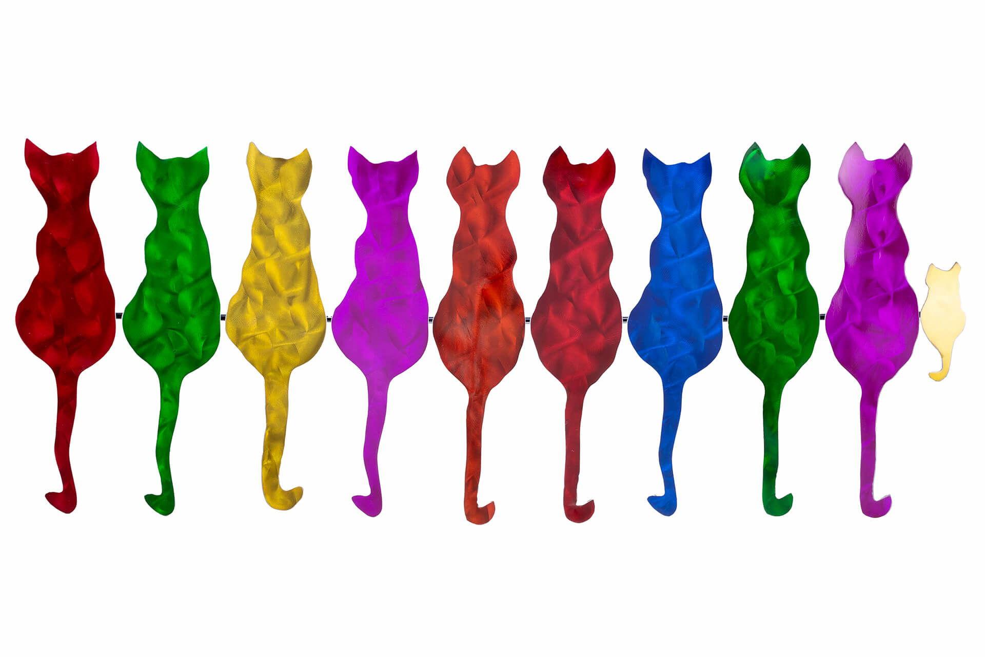 WANDDEKO Bunt 116/46 cm - Multicolor, Metall (3/46/3cm) - KUNSTLOFT
