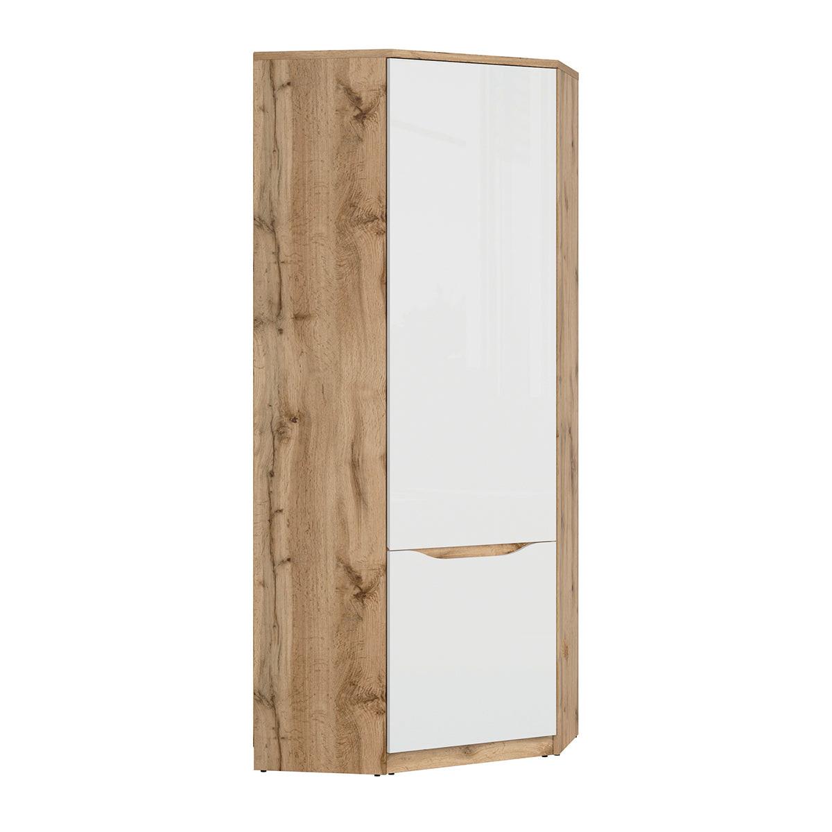 SCHRANK 1 Tür June Weiß und Holz - Weiß, Holzwerkstoff (78/198/79cm) - Petits-meubles