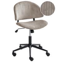 BÜROSTUHL Cord Taupe Kiana - Taupe, Textil (55/74/55cm) - Beliani