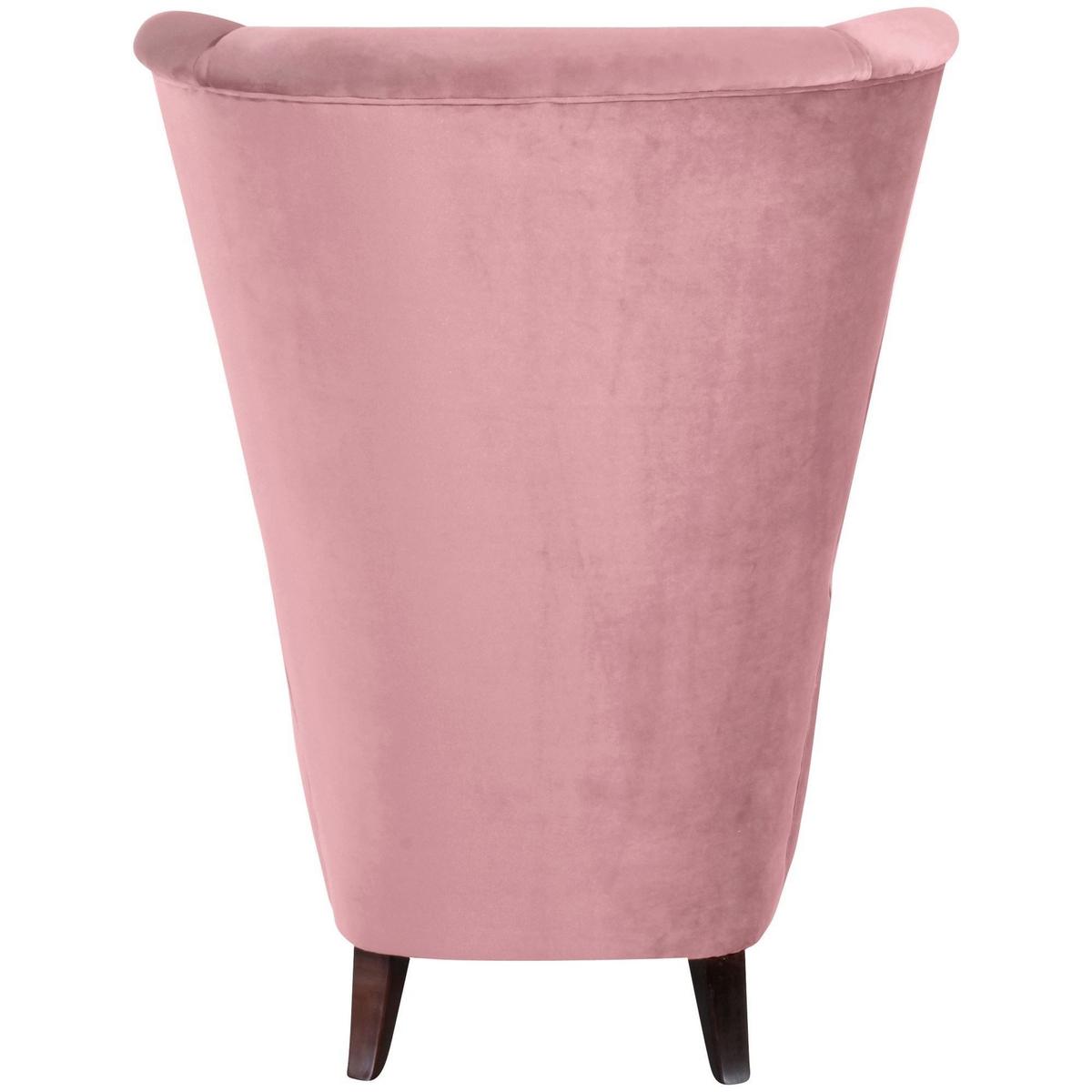 HOCHLEHNSESSEL Kailey Bezug Samtvelours Buche nussbaum dunkel / rosé - Rosa, Kunststoff (96/122/89cm) - 58aufmkessel