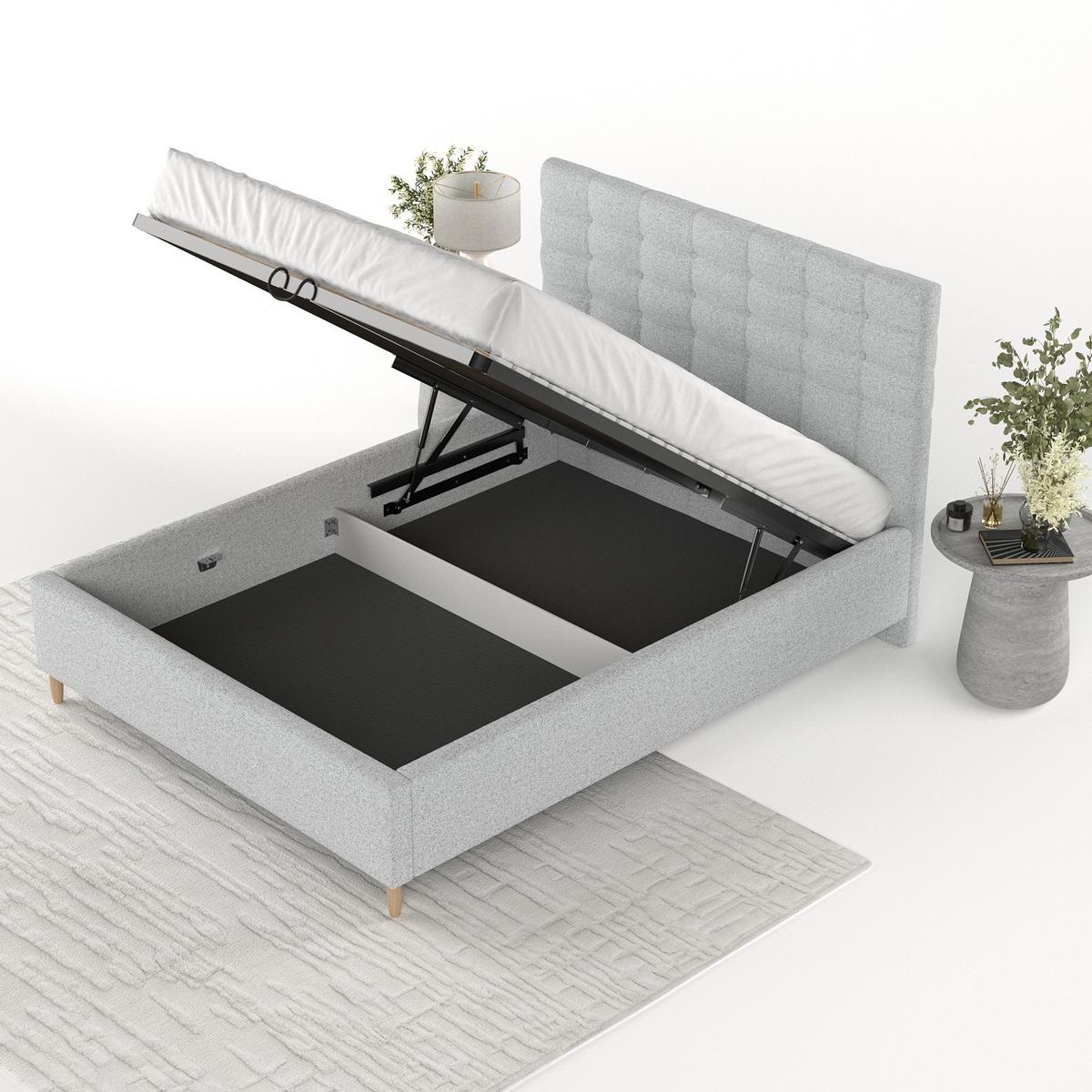 POLSTERBETT Soma 120/200 cm Hellgrau im Riva Stoff - Hellgrau/Naturfarben, Holz/Holzwerkstoff (120/200cm) - AltaBeds