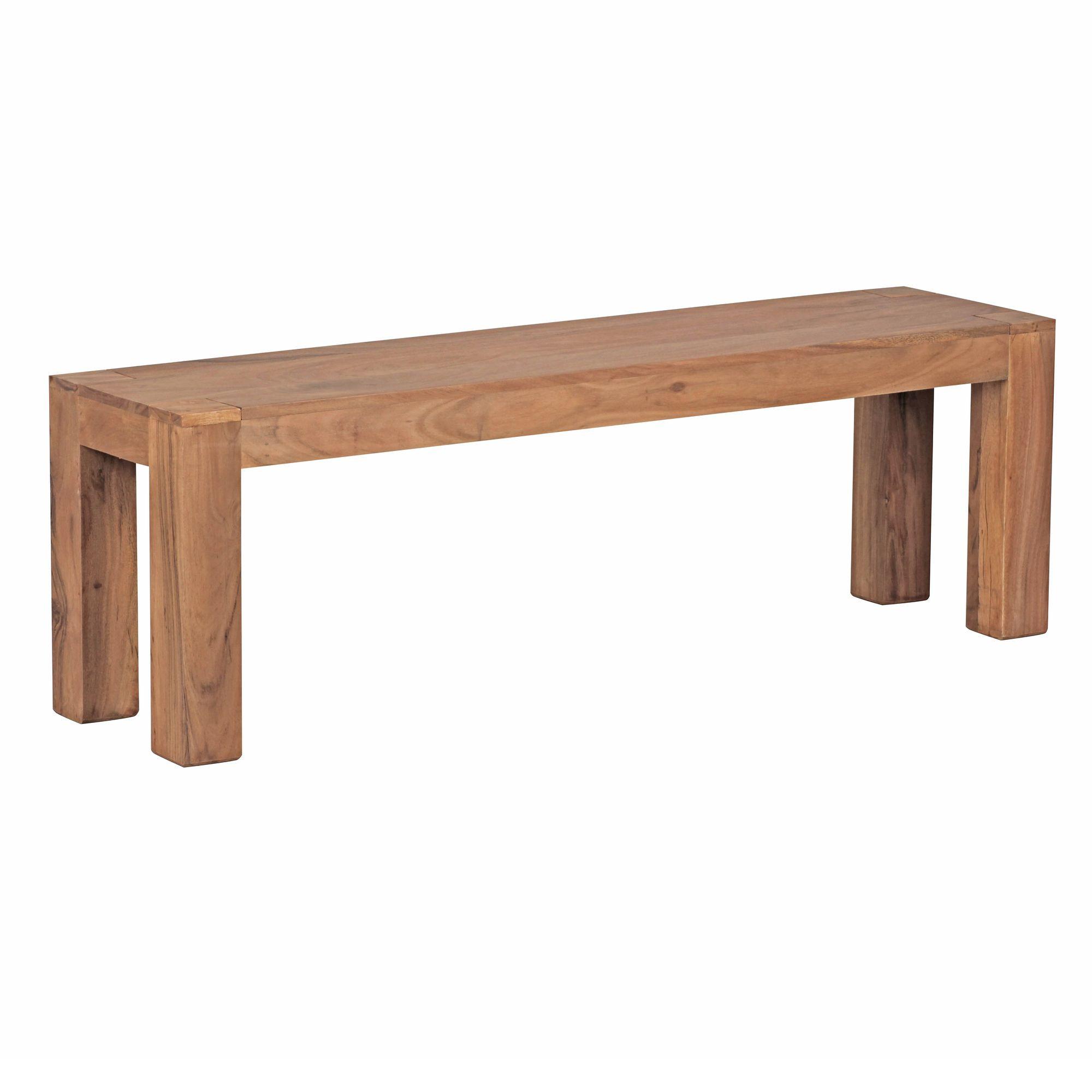 ESSZIMMERBANK MUMBAI Massivholz Landhausstil, Akazie 140x35x45 cm - Braun/Akaziefarben, Holz (140/45/35cm) - KADIMA DESIGN