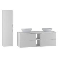 BADMÖBEL 140.6cm Tao 2er-Set Weiß - Weiß, Holzwerkstoff (140.6/52.2/46.5cm) - Petits-meubles