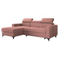 ECKSOFA Milano, Seite: Links LC+2R - Schwarz/Rosa, Holz/Textil (236/172cm) - MIRJAN24