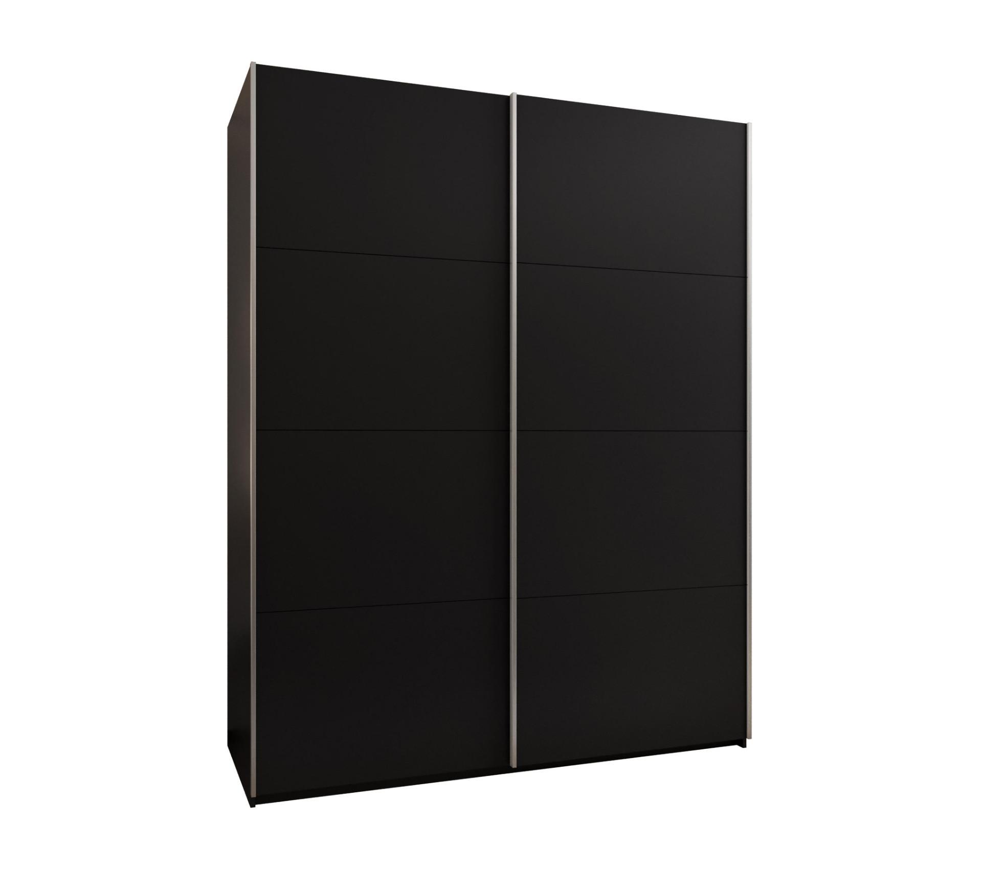 SCHWEBETÜRENSCHRANK 245,5/200/64 2-türig - Silberfarben/Schwarz, Holz/Metall (200/245/64cm) - Abiks Möbel