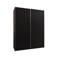 SCHWEBETÜRENSCHRANK 245,5/190/64 2-türig - Silberfarben/Schwarz, Holz/Metall (190/245/64cm) - Abiks Möbel