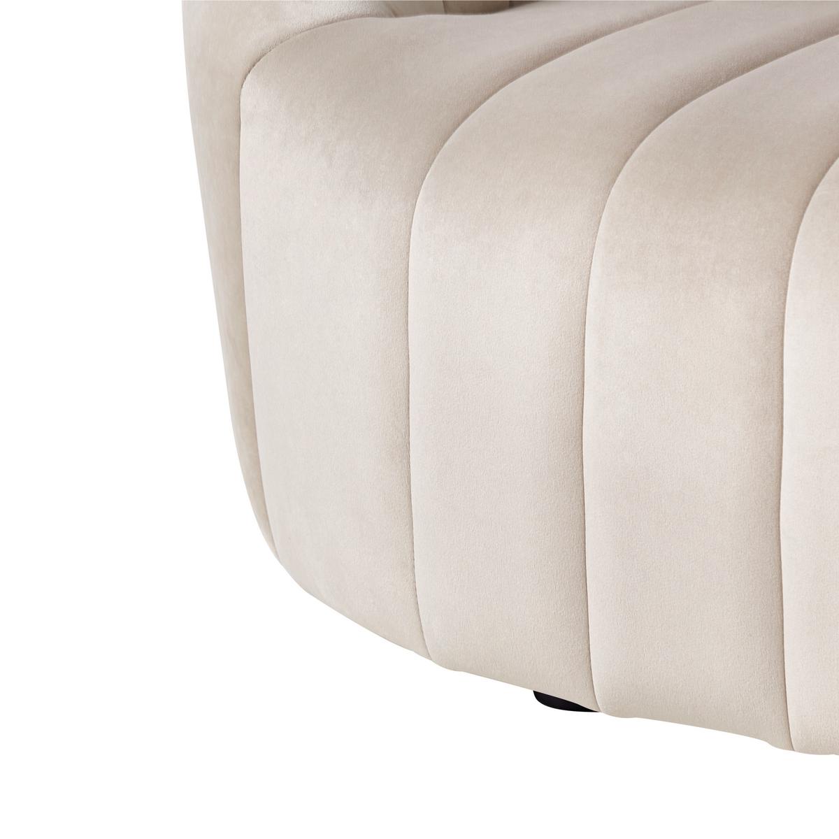 2-SITZER-SOFA Samtstoff Beige Malung - Beige, Textil (141/68/77cm) - Beliani
