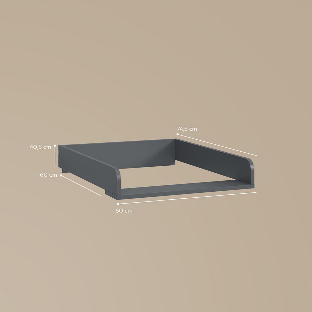 WICKELAUFSATZ Paolina Anthrazit 60 x 12.6 cm - Anthrazit, Holzwerkstoff (60/12.6/74.5cm) - Livinity®
