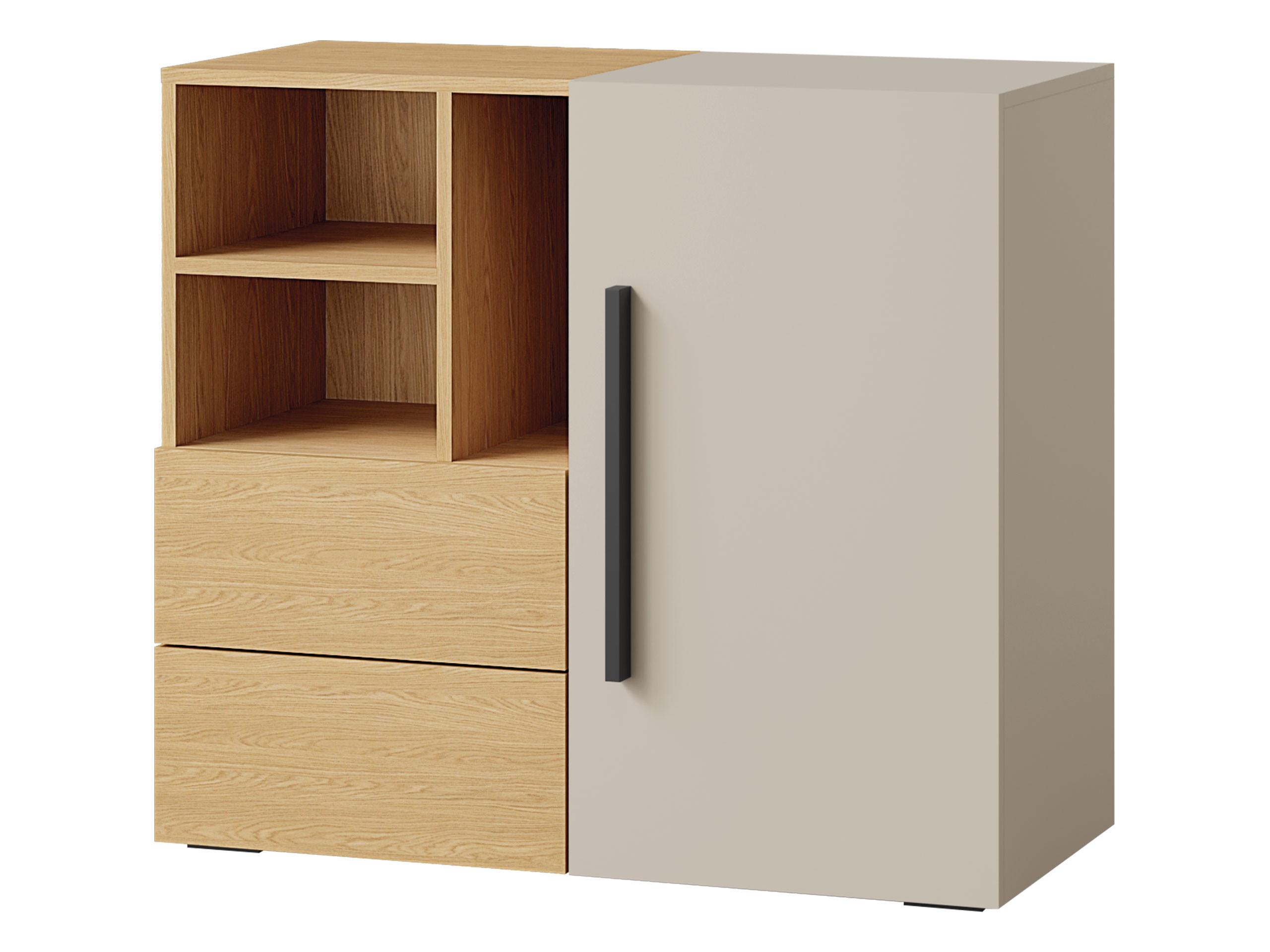 KOMMODE Lorin 1D2S LO08 - Kaschmir/Eichefarben, Holzwerkstoff (91/80/40cm) - MIRJAN24