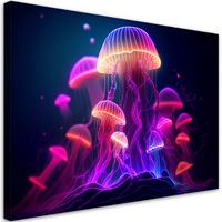 WANDBILD neon abstraktion - Multicolor, Textil (60/40cm) - Feeby