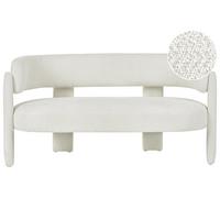 2-SITZER-SOFA Chenillegewebe Cremeweiß Burea - Creme, Textil (148/75/67cm) - Beliani