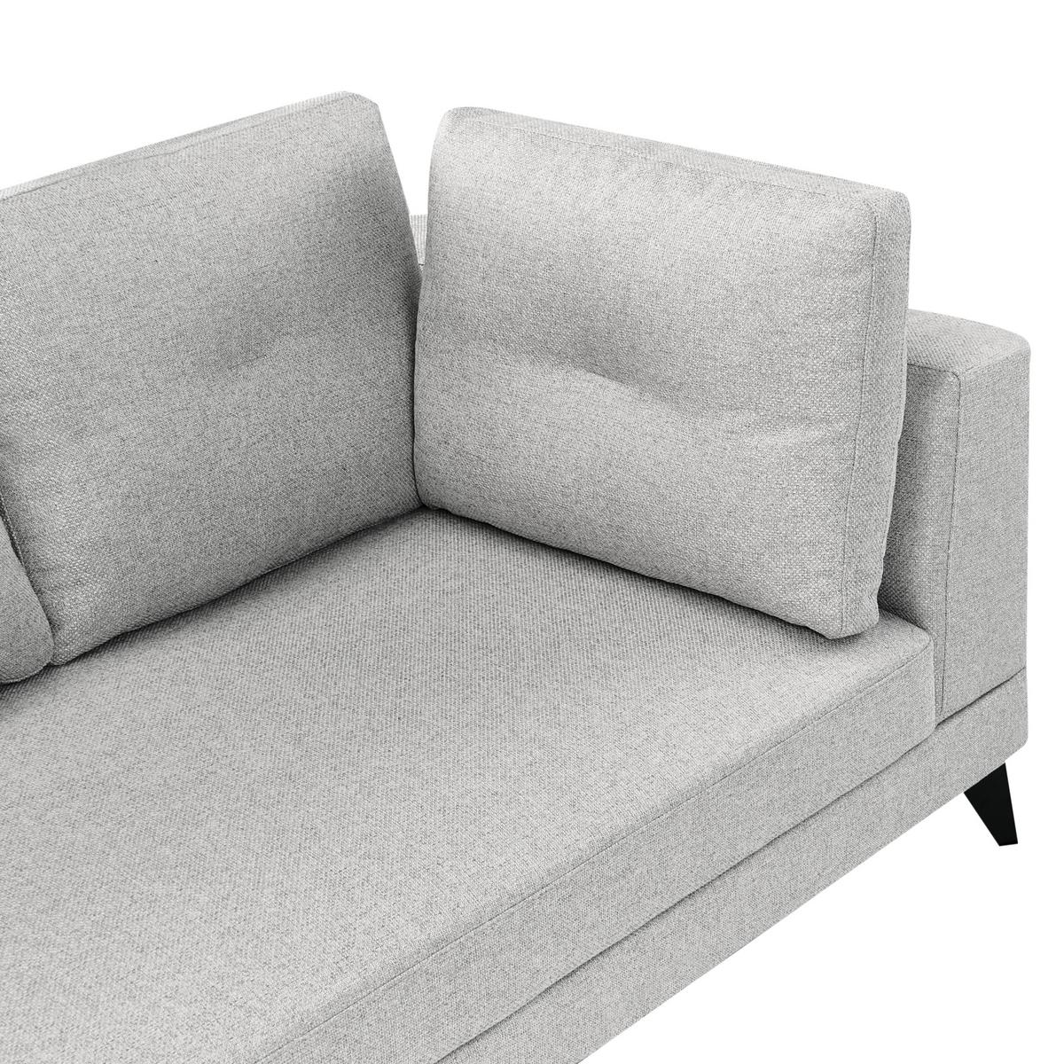 4-SITZER-SOFA Kunstleinen Grau Yuri - Dunkelgrau/Schwarz, Textil (302/88/100cm) - Beliani