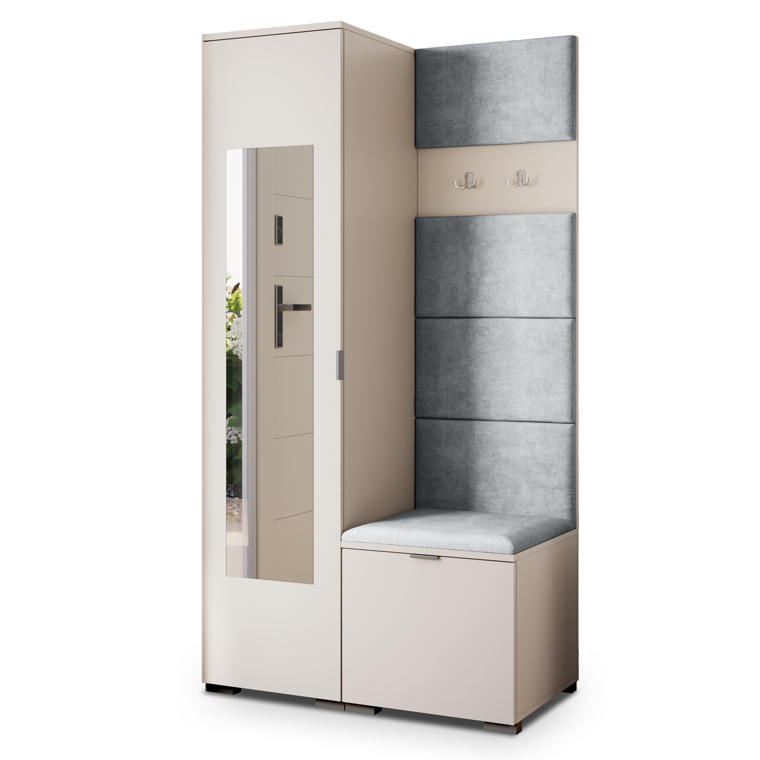 GARDEROBENSCHRANK VIRA 95/181/51 cm Modern Kaschmir - Kaschmir/Hellgrau, Holzwerkstoff (95/181/51cm) - MASSENO