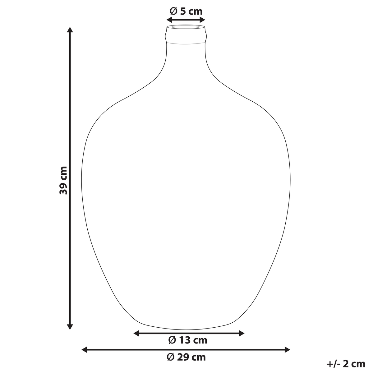 DEKOVASE Glas blau Roti - Hellblau, Glas (39cm) - Beliani