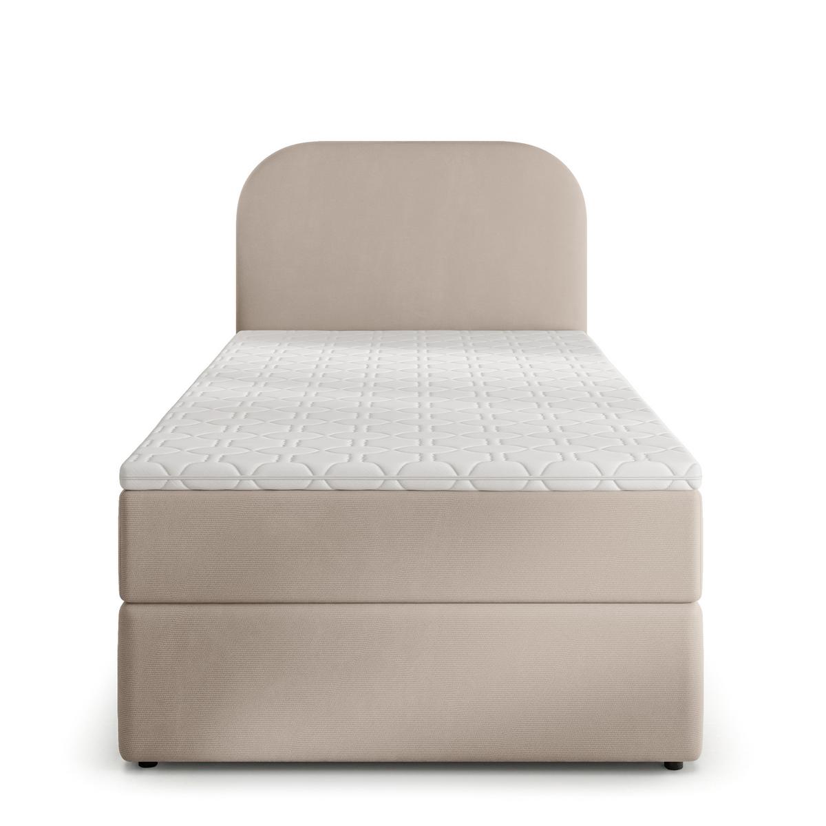 BOXBETT CERIA 100x200 cm mit Matratze und Topper - Beige - Beige, Holz/Textil (100/200cm) - MASSENO
