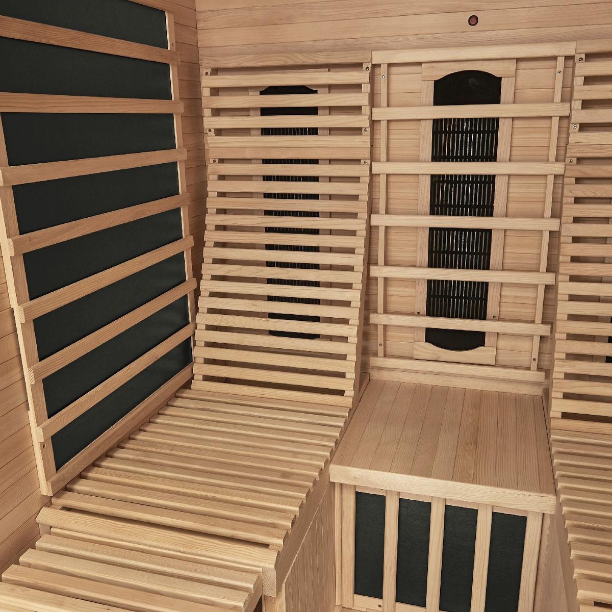 INFRAROTKABINE Helsinki 150 mit Dual-Technologie & Hemlockholz - Naturfarben, Holz (150/190/150cm) - Artsauna