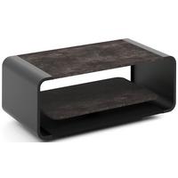 COUCHTISCH Sora in Beton Dunkelgrau mit abgerundetem schwarzem Metallgestell 100/50/41 cm - Dunkelgrau/Schwarz, Holzwerkstoff (50/100/41cm) - WFL GROUP