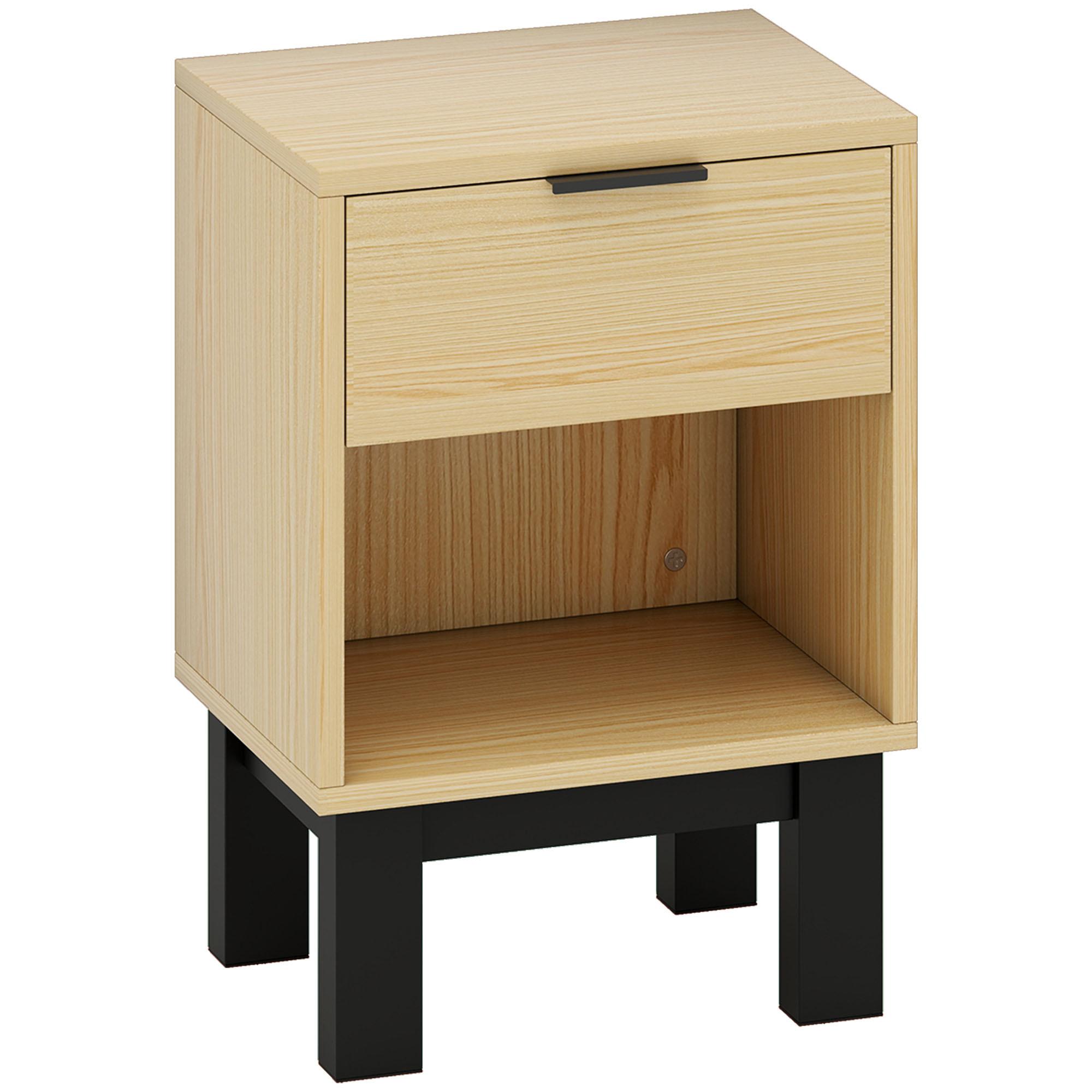 NACHTTISCH Spanplatte Eiche - Eichefarben/Schwarz, Holzwerkstoff (26/50/35cm) - HOMCOM