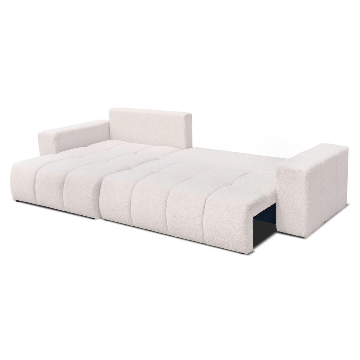 ECKSOFA Anabel Max Mit Schlaffunktion - Weiß, Holzwerkstoff/Textil (278/145cm) - Fun Möbel