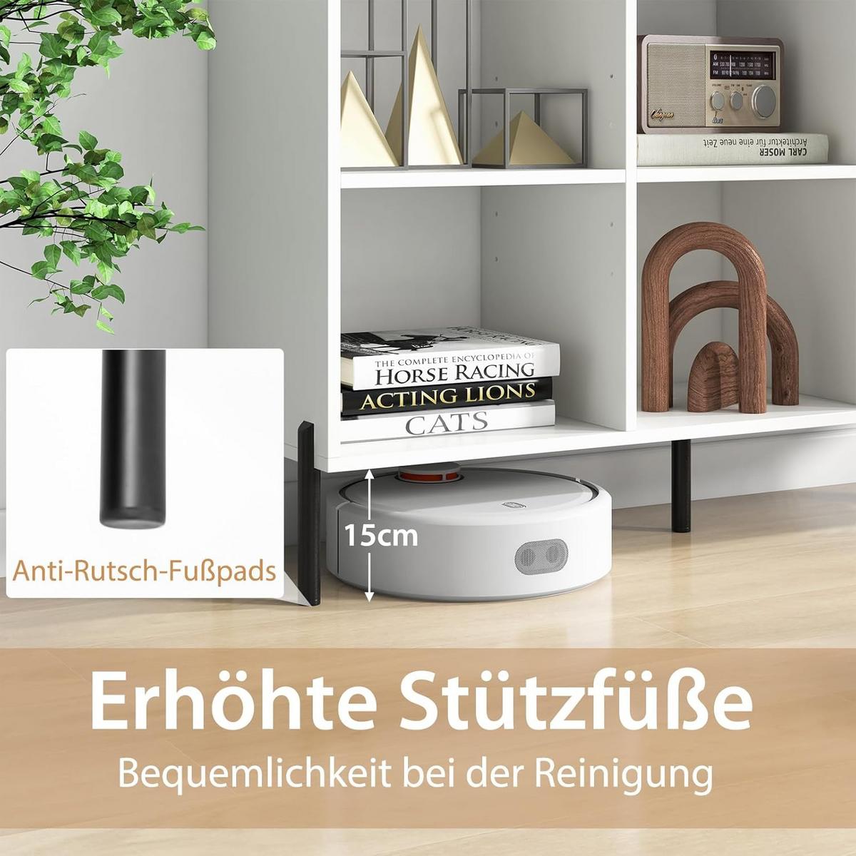 BUCHERREGAL Weiß - Weiß, Holz (120/80/35cm) - COSTWAY