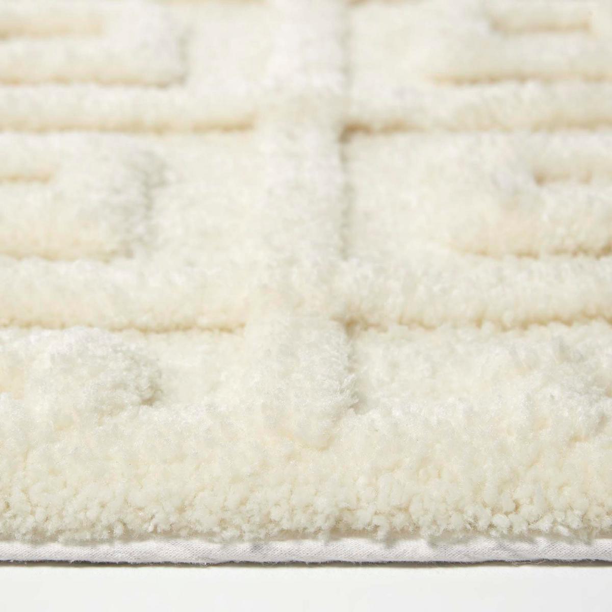 BADEMATTE 50/80 cm geometrisch - Creme, Textil (50/80cm) - Homescapes