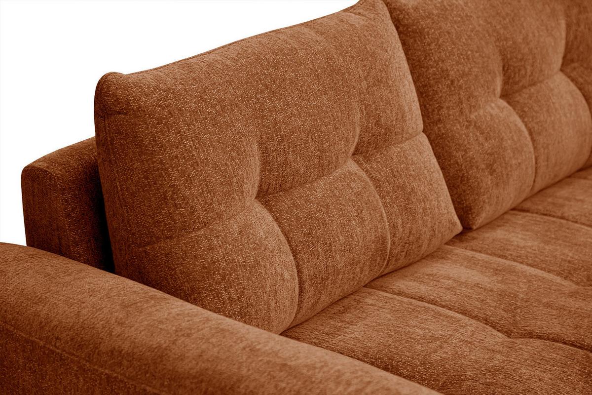 SOFA SALVINI 3-Sitzer, dunkelorange - Dunkelorange/Schwarz, Holzwerkstoff/Textil (176/88/99cm) - Wozimo