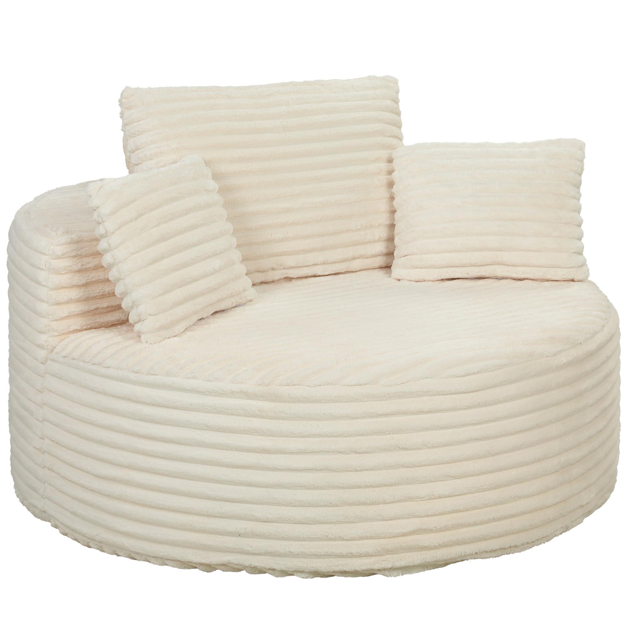 SESSEL Polyester Creme - Creme, Textil (130/82/130cm) - HOMCOM
