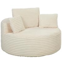 SESSEL Polyester Creme - Creme, Textil (130/82/130cm) - HOMCOM