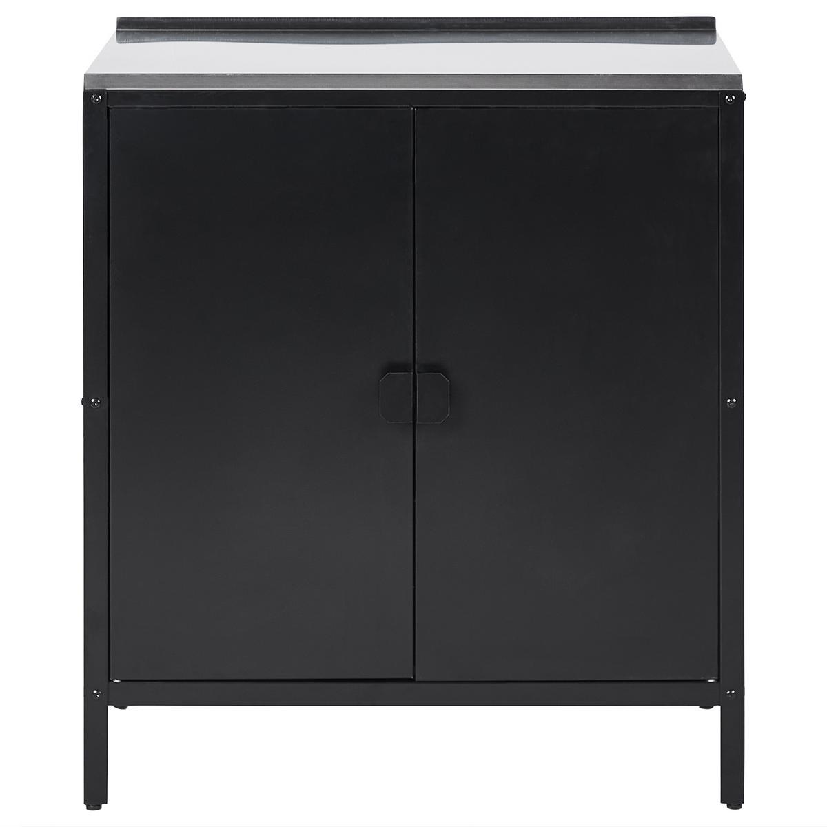 SCHRANK Schwarz Vilama - Silberfarben/Schwarz, Metall - Beliani