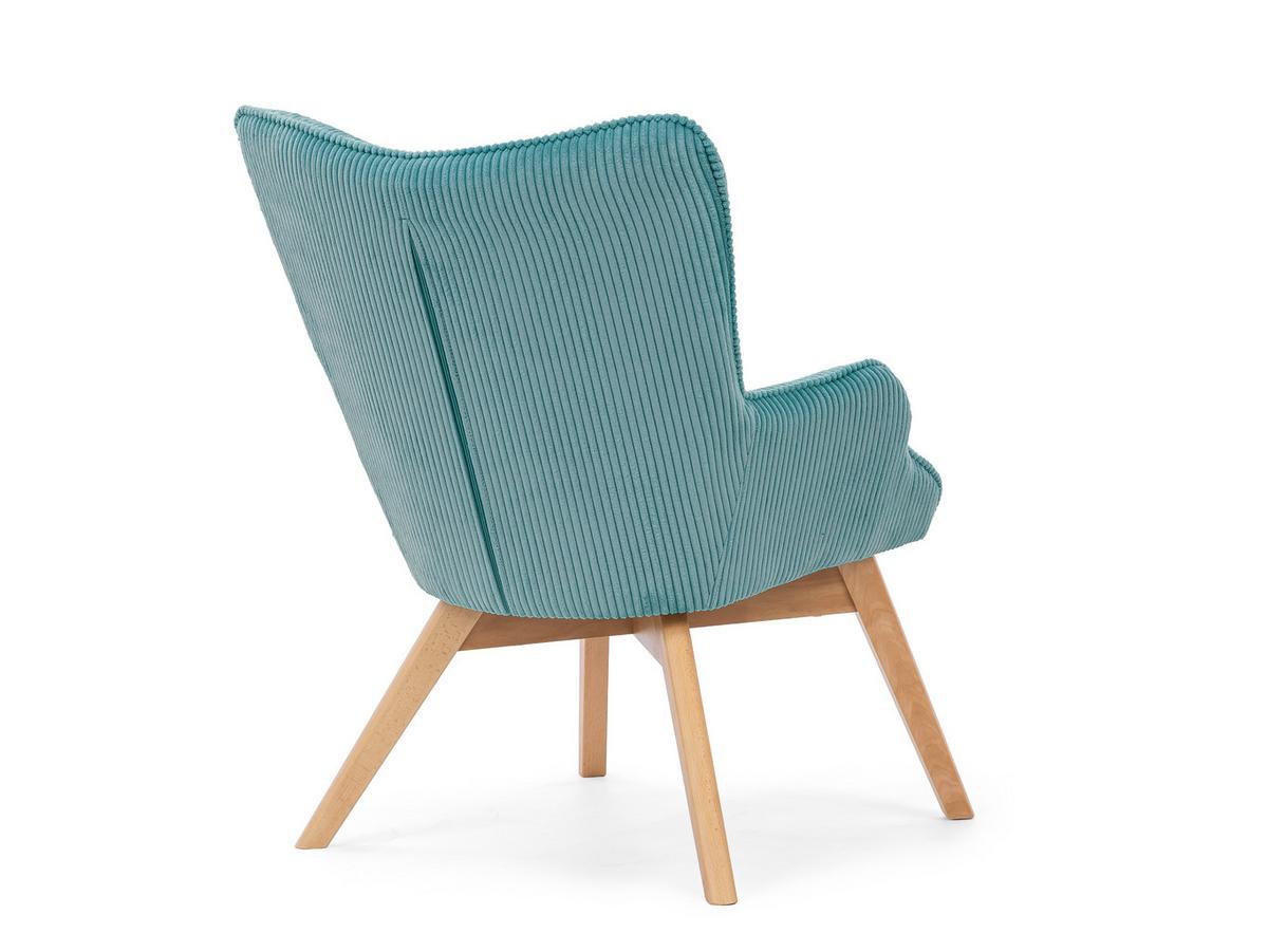 LOUNGESESSEL Lenari Türkis Cordstoff mit Füßen in Natur - Türkis/Naturfarben, Holz/Textil (71/96/86cm) - S-Style Möbel