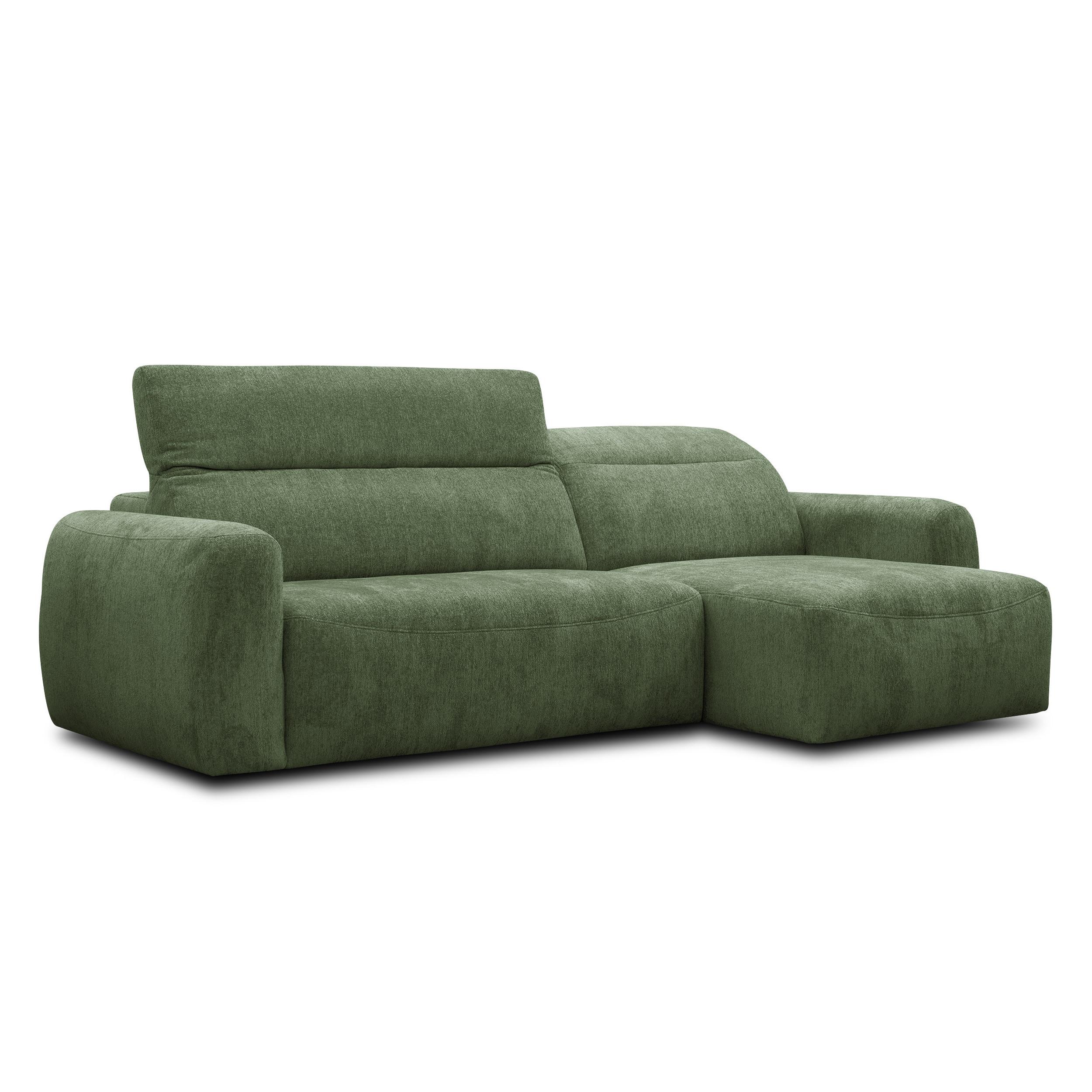 ECKSOFA NERO 4-Sitzer, dunkelgrün - Dunkelgrün/Schwarz, Holz/Textil (272/81/159cm) - Wozimo