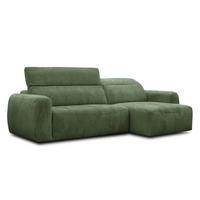 ECKSOFA NERO 4-Sitzer, dunkelgrün - Dunkelgrün/Schwarz, Holz/Textil (272/81/159cm) - Wozimo