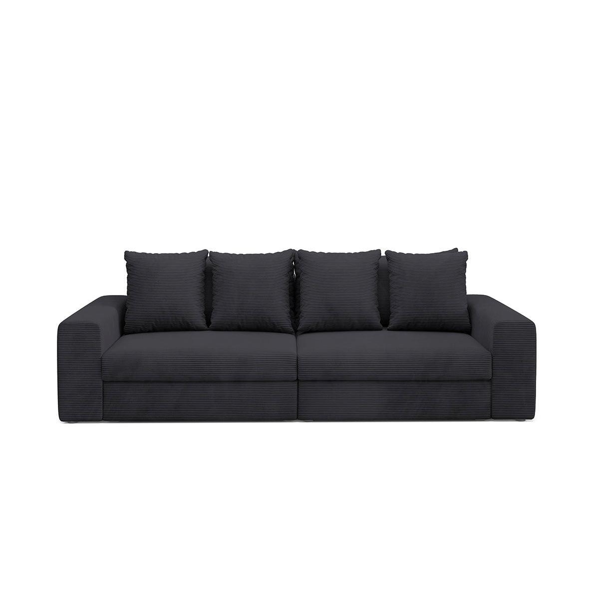 SOFA Paola 3 Sitzplätze Schwarz - Schwarz, Holz (272/86/120cm) - Petits-meubles