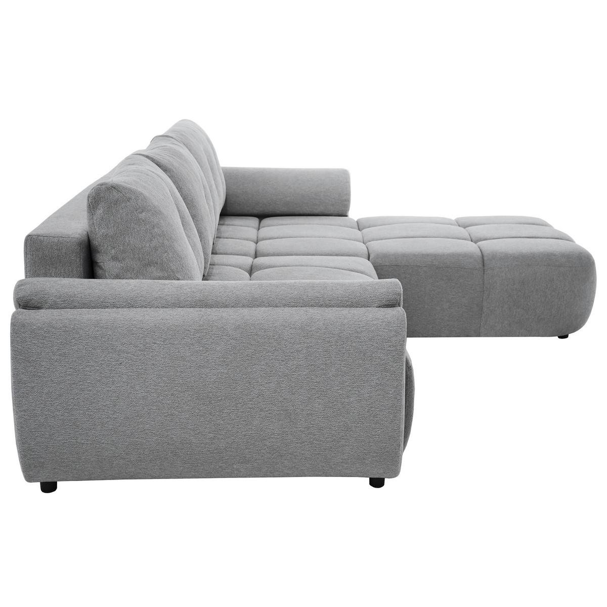 ECKSOFA Massimo, universelle Eckschlafsofa 280 cm mit Schlaffunktion und Bettkasten, Hellgrau - Hellgrau, Textil (283/204cm) - Beautysofa