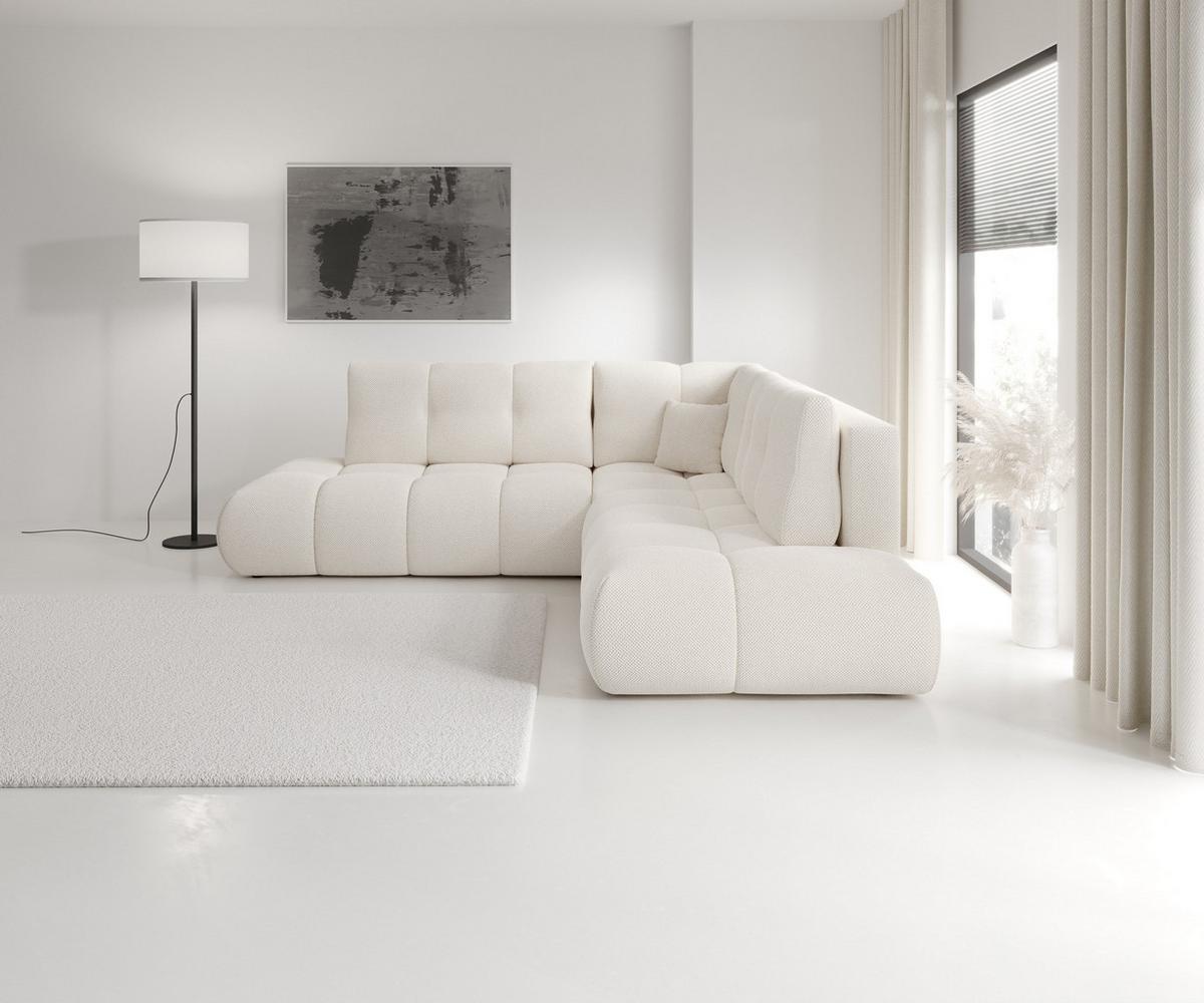 ECKSOFA DUCA II R-S Beige Jersey mit Schlaffunktion - Creme, Holz (266.5/266.5cm) - MASSENO