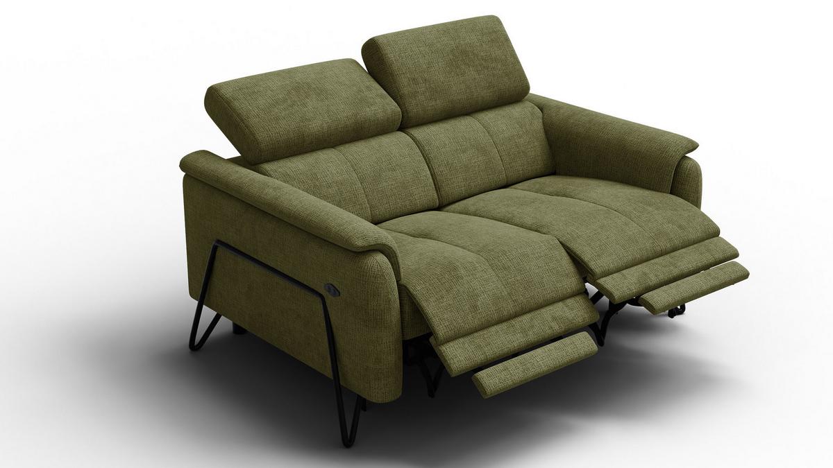 RELAXSOFA RODEN 2-Sitzer, olive - Olivgrün, Holz/Textil (152/82/103cm) - Wozimo