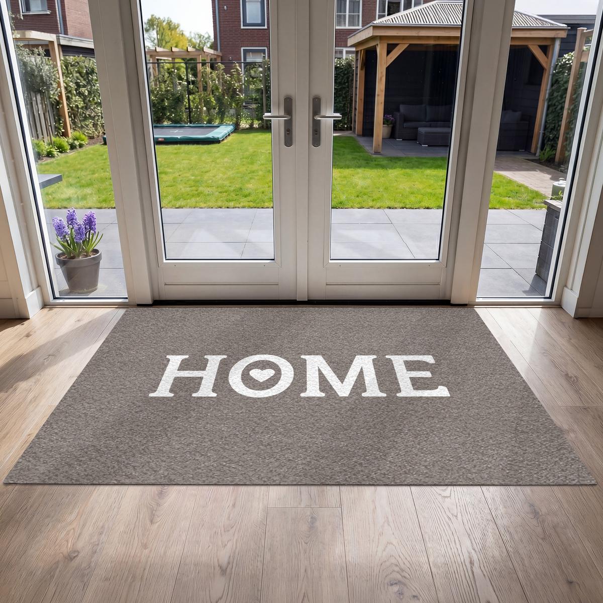 FUSSMATTE Startseite - Text - Taupe Fußabtreter 180x120 cm - Taupe, Kunststoff (180/0.4cm) - MuchoWow