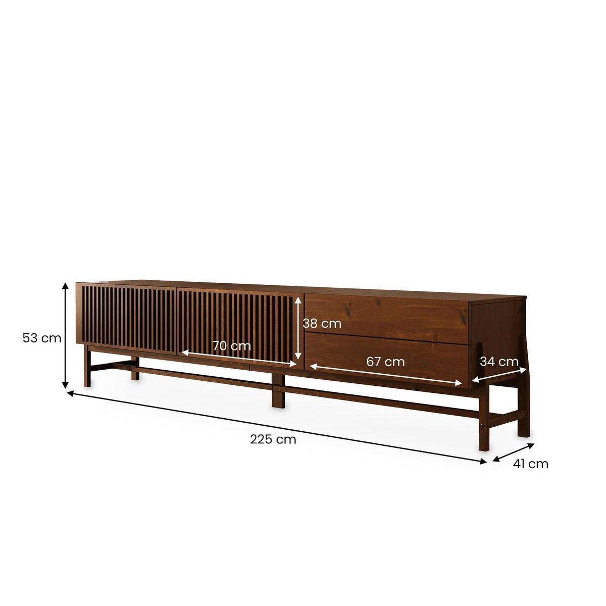 LOWBOARD ADAMO Kastanie - Kastanienfarben, Holz (225/53/41cm) - IDIMEX
