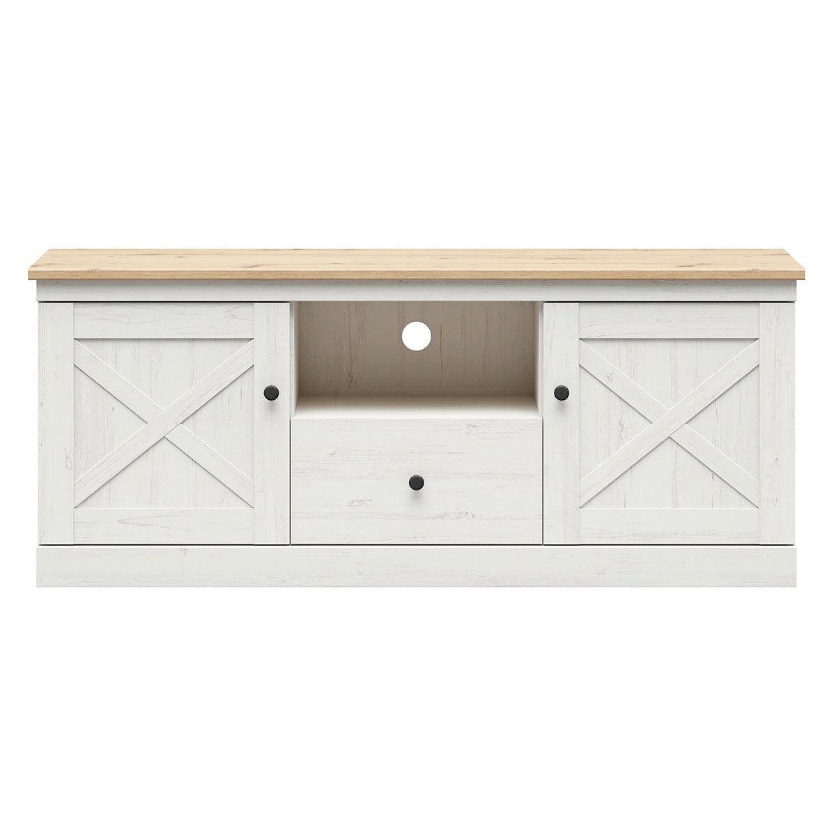 TV-MÖBEL Victoria Weiß und Holz - Weiß, Holzwerkstoff (153/63/43cm) - Petits-meubles