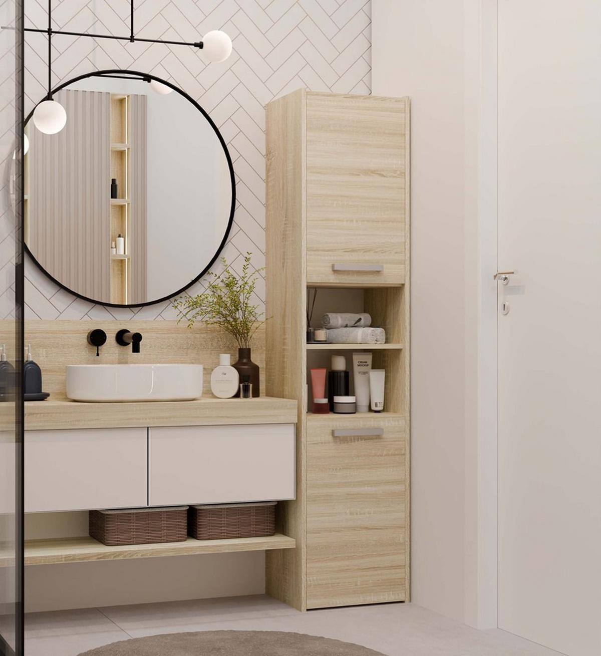 BADEZIMMERSCHRANK Sonoma 40/170/30 - Sonoma Eiche, Holzwerkstoff (40/170/30cm) - RAUMHIRSCH FURNITURE