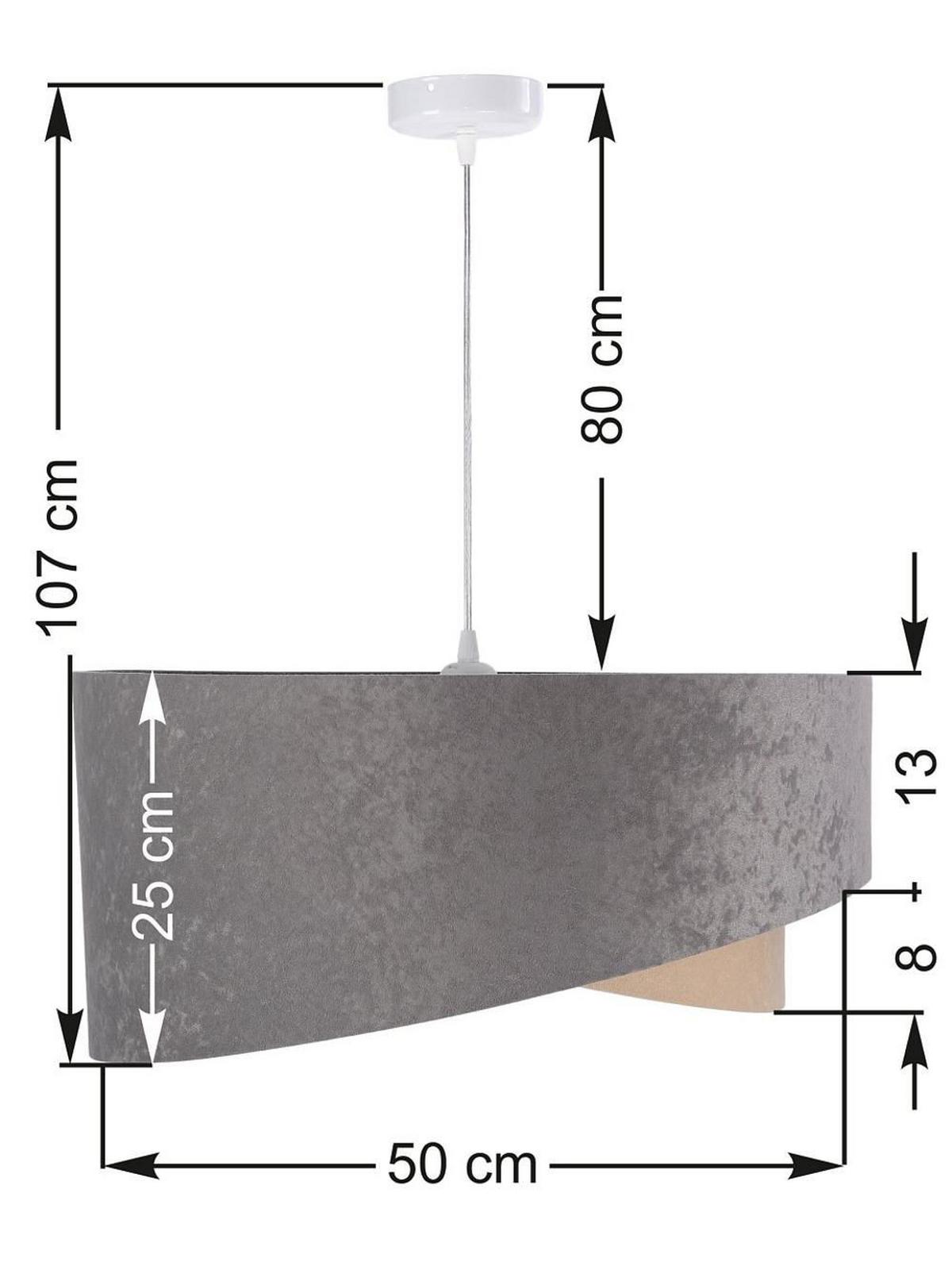 HÄNGELEUCHTE Grau 50/23 cm - Silberfarben, Kunststoff (50/1/23cm) - ONZENO