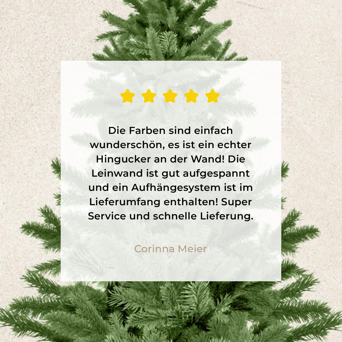 LEINWANDBILD Weihnachtsbaum - Grün - Weihnachten - Feiertage Deko Groß 90x90 cm - Olivgrün, Textil (90/90cm) - MuchoWow