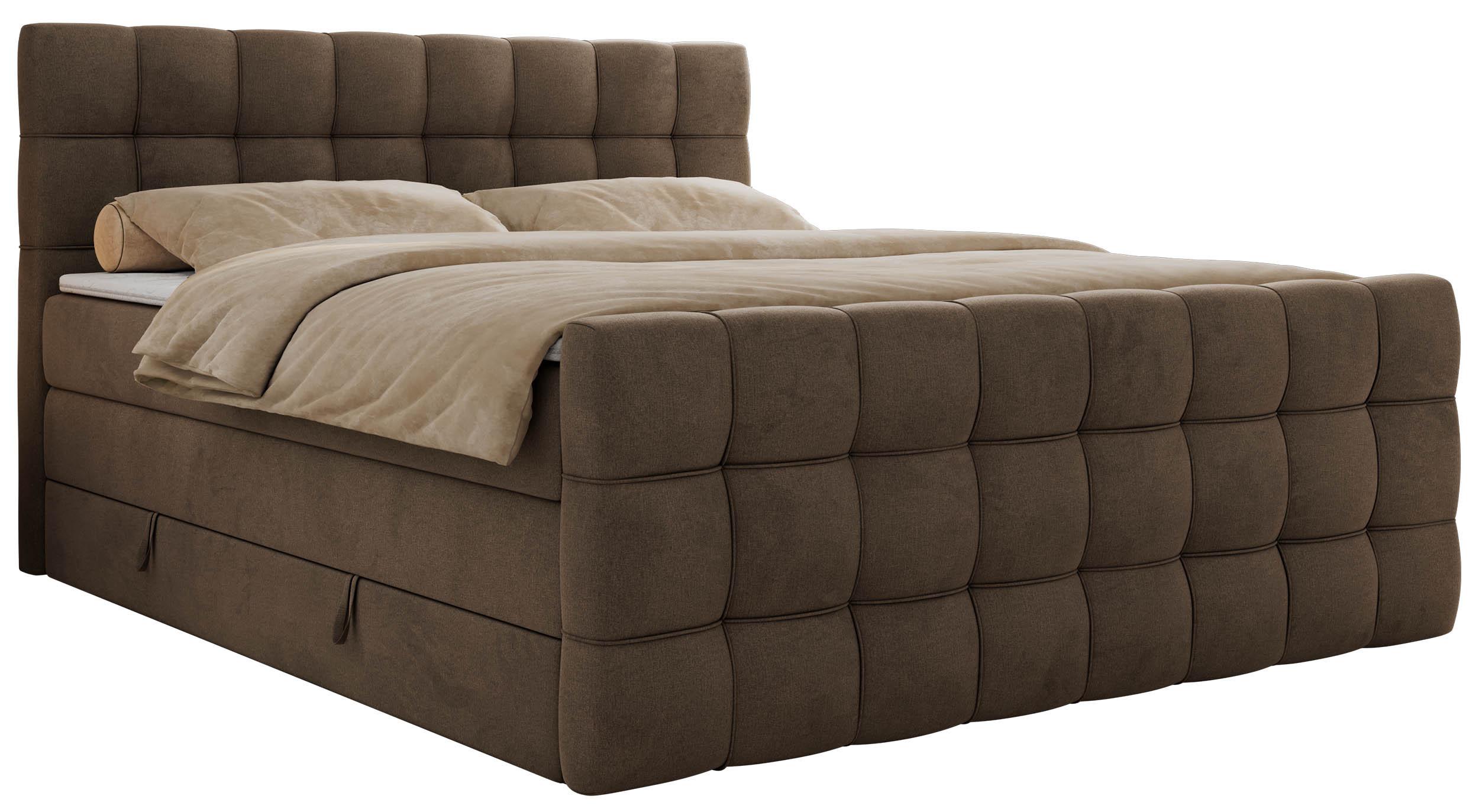 BOXSPRINGBETT ALTIVO KING DUO 120/200 - Braun Velvet - H3 - Braun, Textil (120/200cm) - MKS