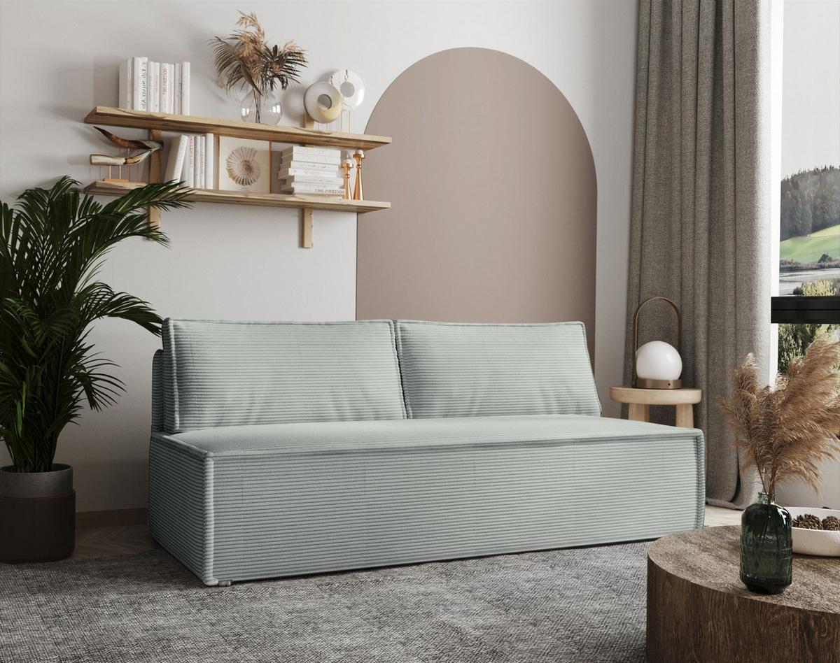 SCHLAFSOFA Amanda In Zoom - Hellgrün, Holzwerkstoff/Textil (200/89/100cm) - Fun Möbel
