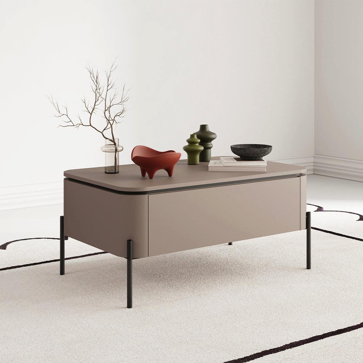 COUCHTISCH Taupe - Taupe, Holzwerkstoff (60/98/46.8cm) - Petits-meubles