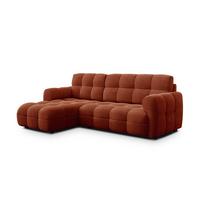 ECKSOFA MELLOW 3-Sitzer, dunkelorange - Dunkelorange/Schwarz, Holz/Textil (232/156cm) - Wozimo