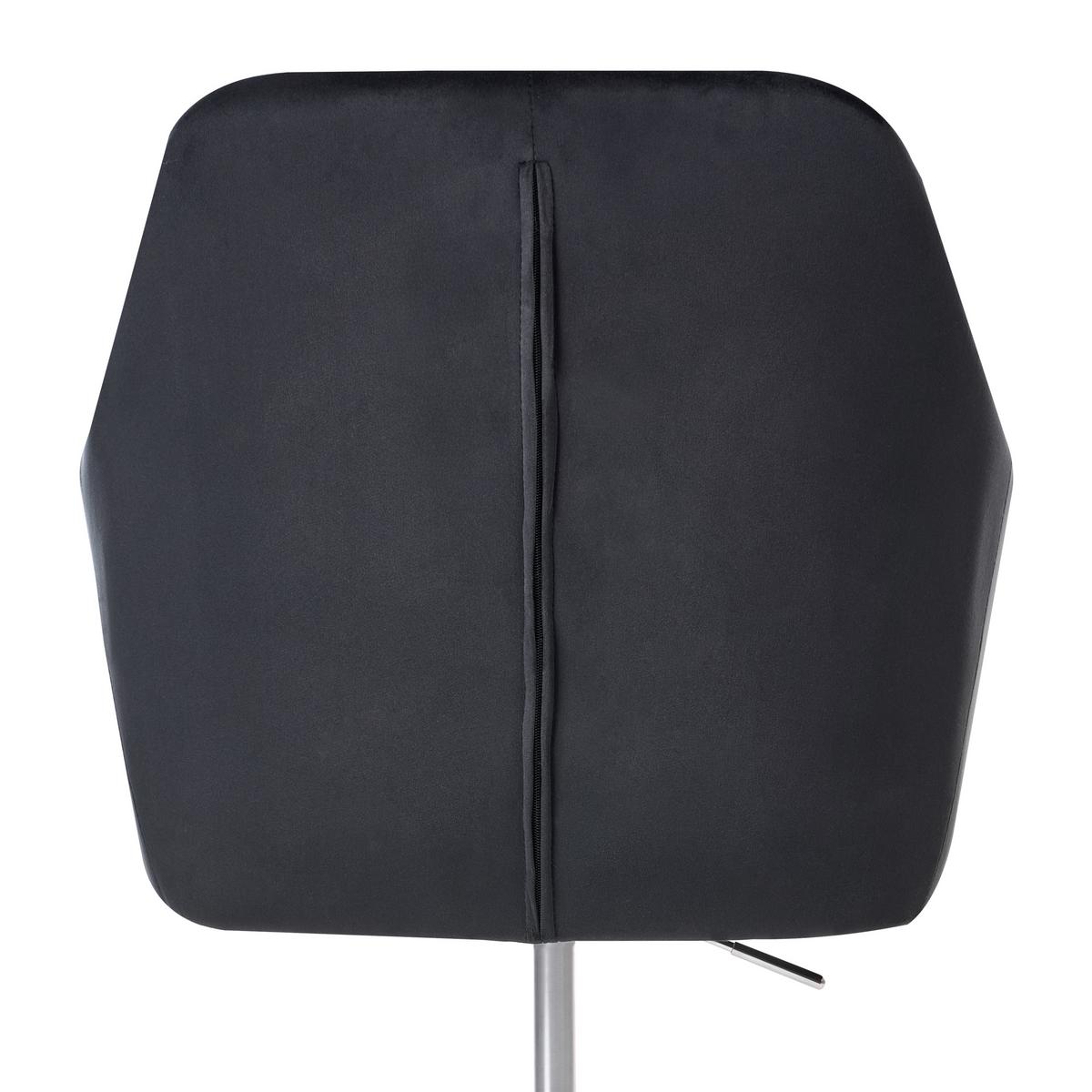 SCHREIBTISCHSTUHL Samtstoff Schwarz Veloria - Schwarz, Textil (60/85/60cm) - Beliani